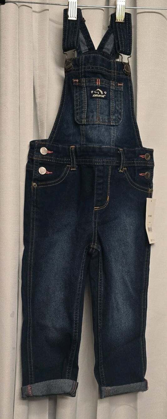 Jordache Girl Toddler 3T Blue Jean Overalls New
